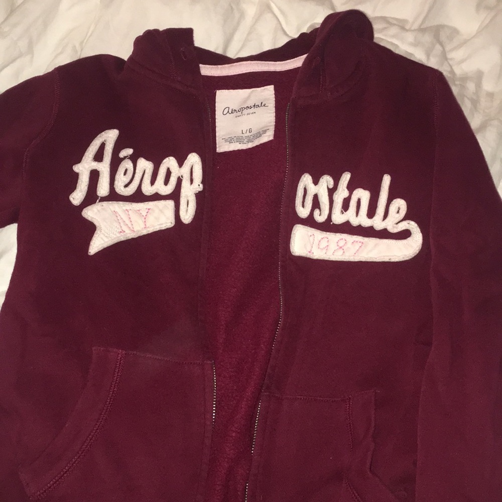 Maroon full zip jacket size large Aeropostale